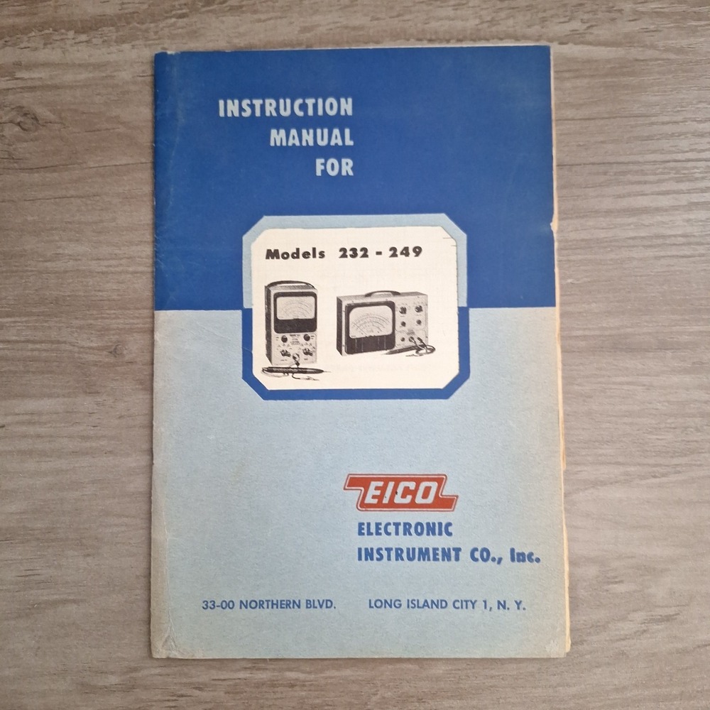 EICO MODEL 232- 249 VTVM INSTRUCTION MANUAL - ORIGINAL Vintage